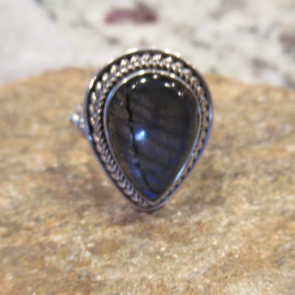 Labradorite Sterling Silver Ring Size 7 NWOT - Picture 1 of 5